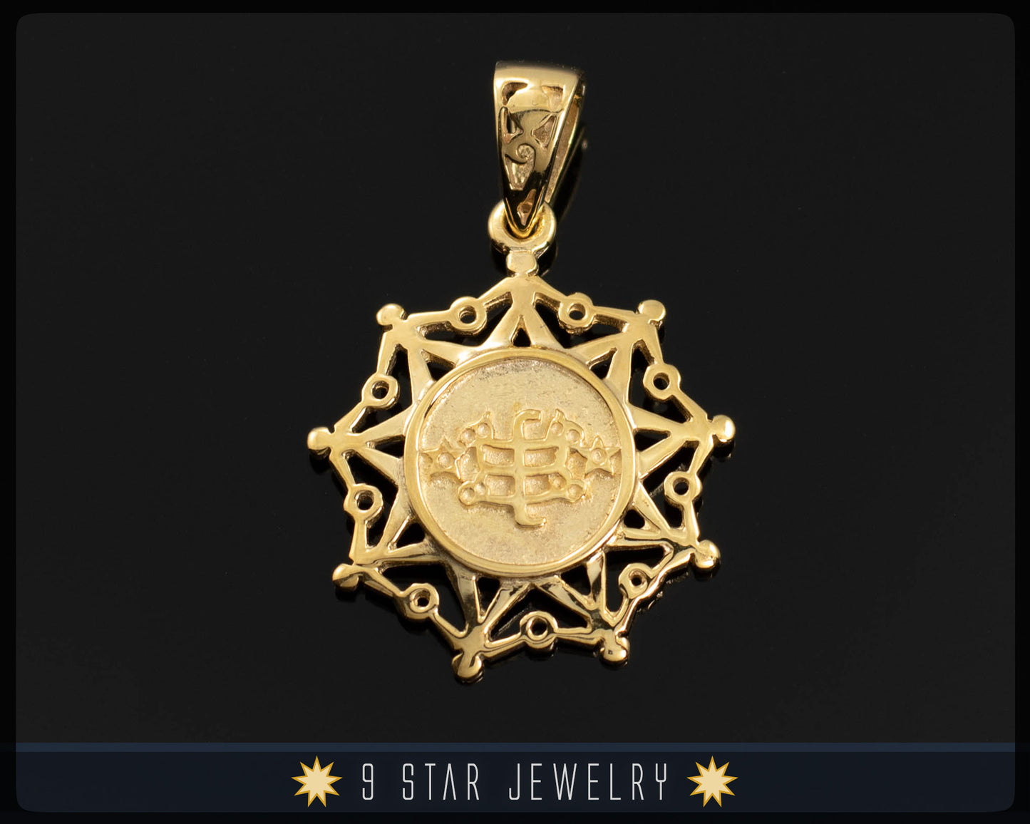 14k Solid Yellow Gold Ringstone Symbol Unity Pendant