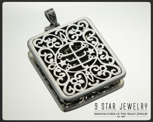 Eternal Garden Filigree Pendant, Baha’i Ringstone Symbol