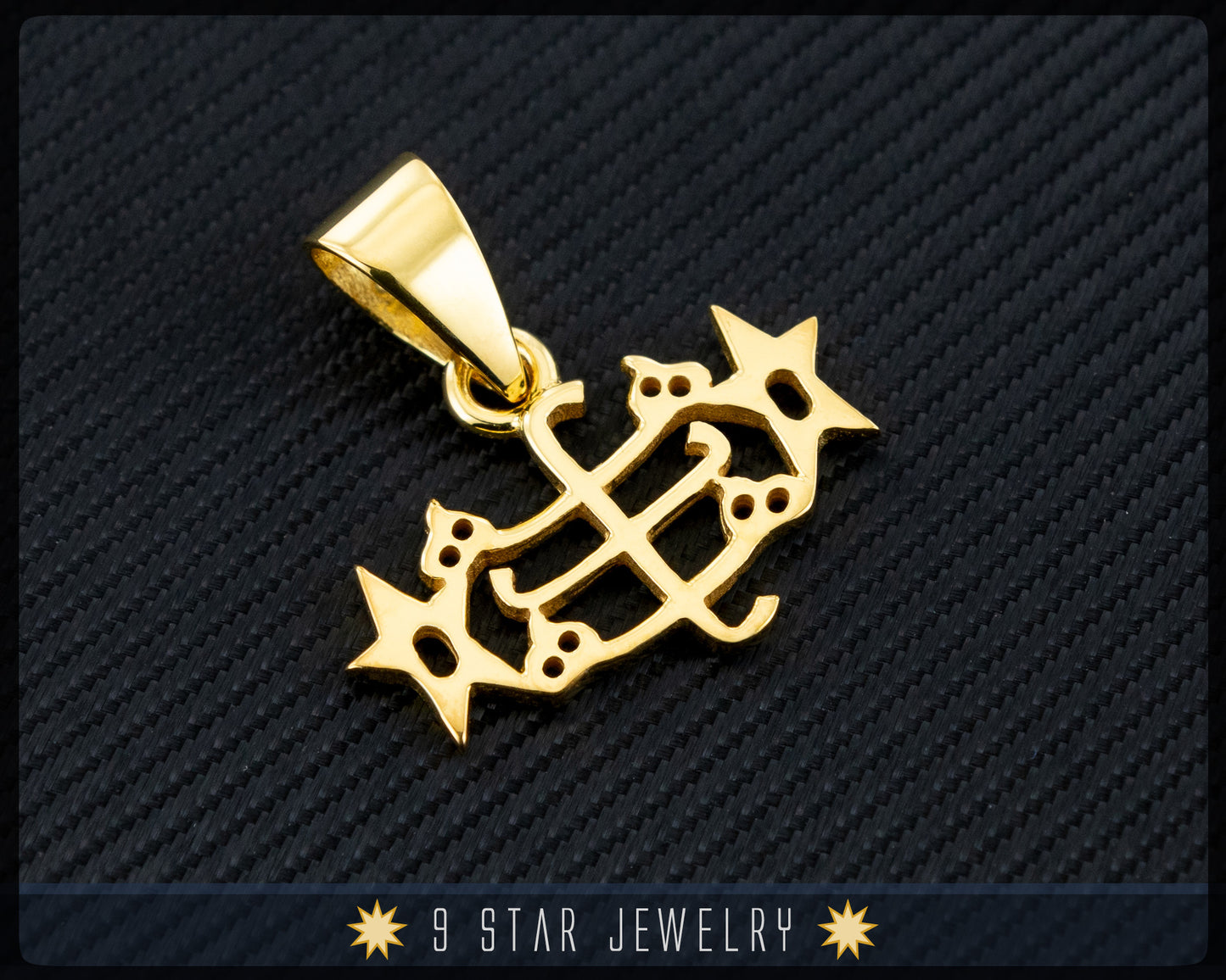 14k Solid Yellow Gold Ringstone Symbol Pendant