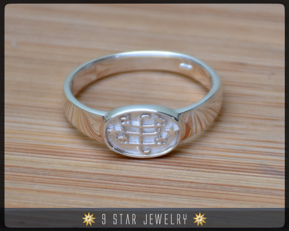 Silver Baha'i Ringstone Symbol Ring - Sizes 2 to 11.5