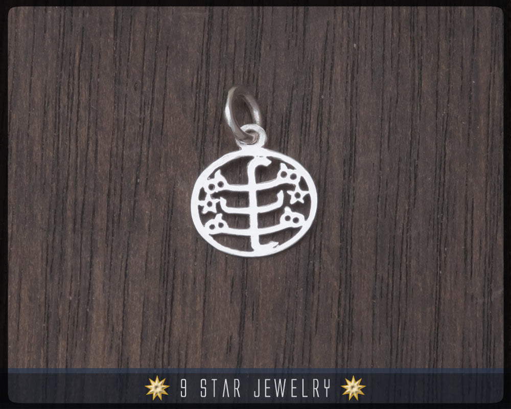 925 Sterling Silver Bahai Pendant w/ Ringstone Symbol