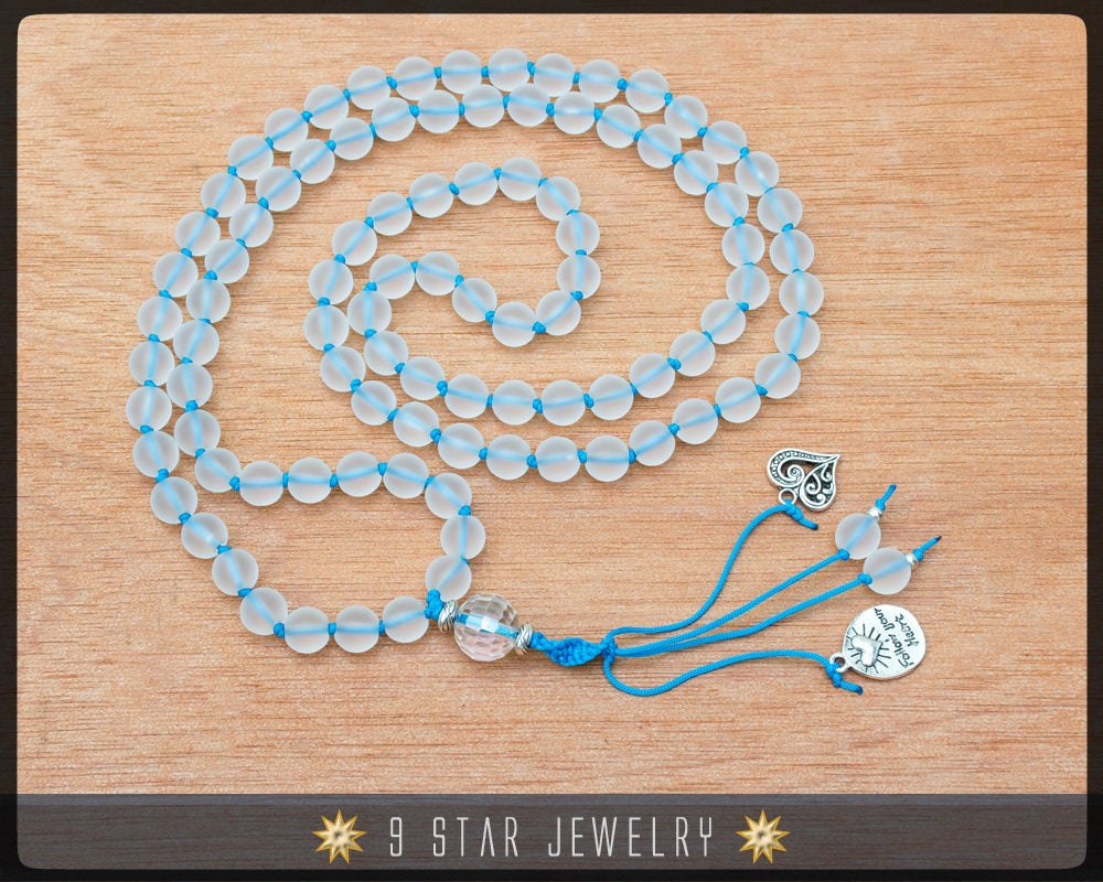 Matte Crystal Hand Knotted Baha'i Prayer Beads - Full 95 (Alláh-u-Abhá) "Aarti"
