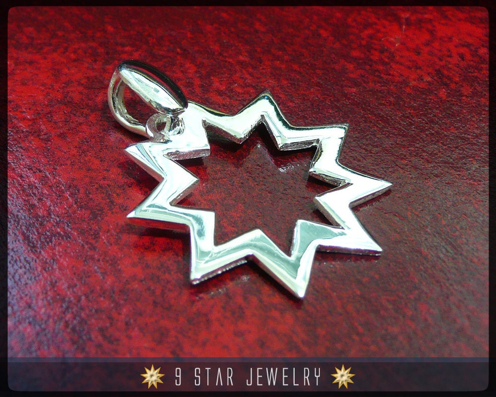 925 Sterling Silver 9 Star Baha'i Pendant