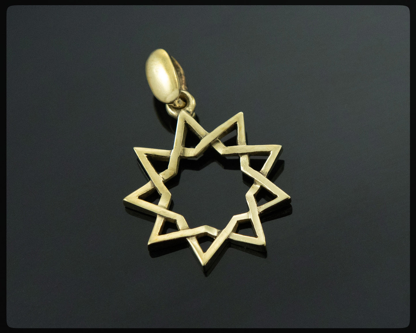 Baha'i-Anhänger aus Messing mit neun Sternen (nickelfrei)