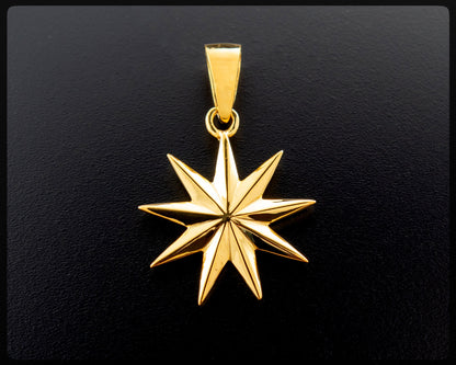Ringstone-Symbol-Anhänger aus massivem 14-karätigem Gelbgold