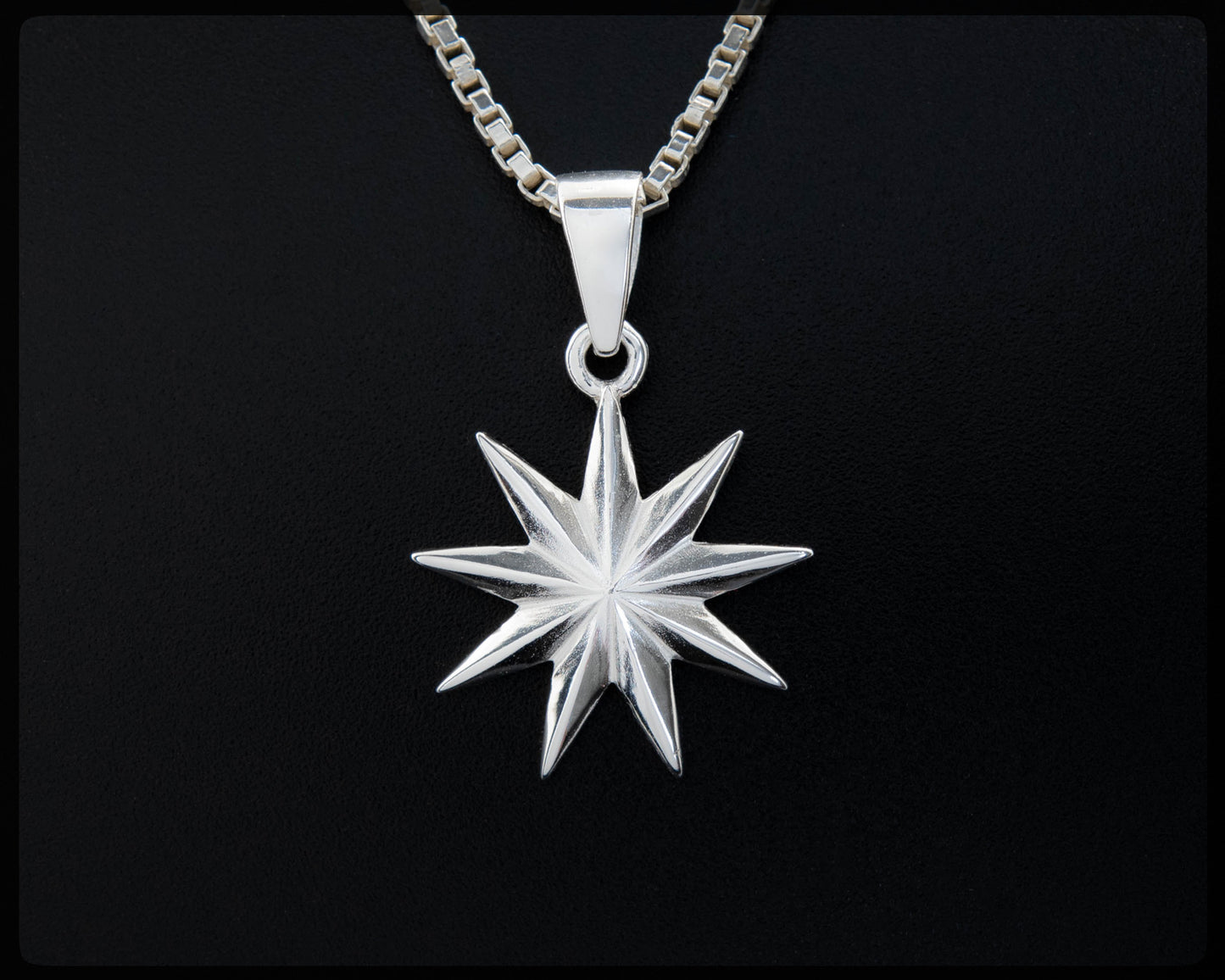 925 Sterling Silver Baha'i 9 Star Pendant "Brilliant Star"