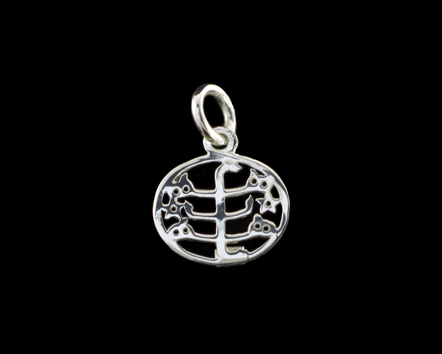 925 Sterling Silver Bahai Pendant w/ Ringstone Symbol