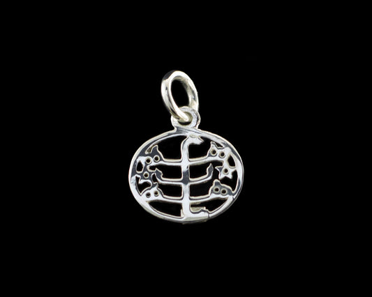 Pendentif Baháʼí en argent sterling 925 avec symbole de pierre annulaire