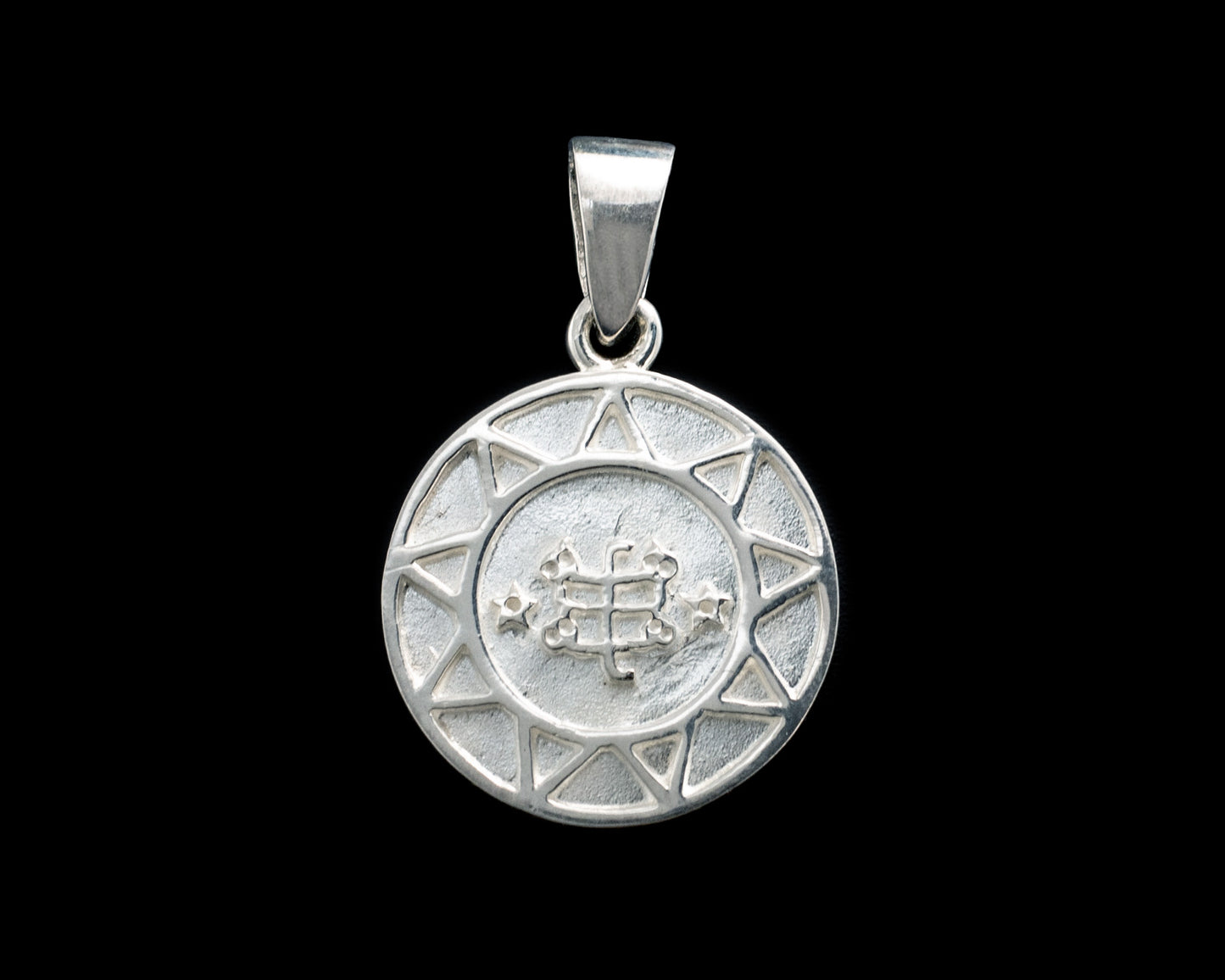 Pendentif Bahaï à 9 étoiles en argent sterling 925 avec symbole du anneau de pierre