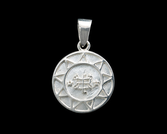 Pendentif Bahaï à 9 étoiles en argent sterling 925 avec symbole du anneau de pierre