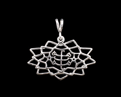 Sterling Silver 9 Star Baha'i Pendant w/ Ring Stone Symbol