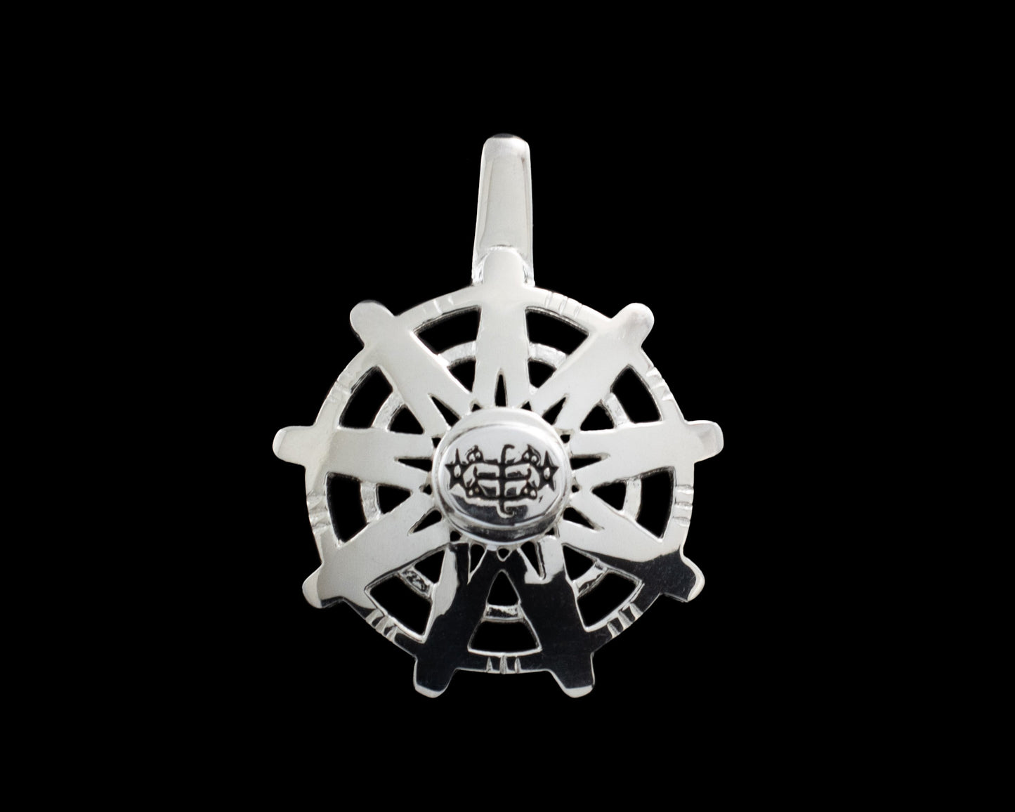 Pendentif Baháʼí en argent sterling 925 à 9 étoiles avec symbole de pierre annulaire