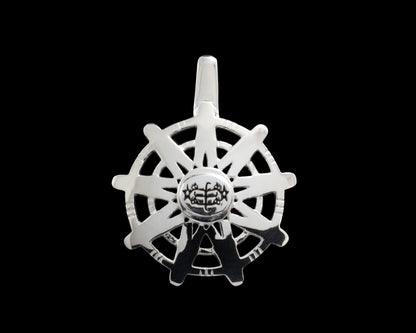 Pendentif Baháʼí en argent sterling 925 à 9 étoiles avec symbole de pierre annulaire
