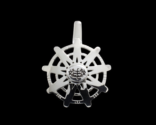 925 Sterling Silver 9 Star Baha'i Unity Pendant with Ring Stone Symbol