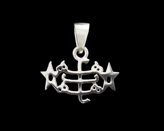 Pendentif en argent sterling orné du symbole de la pierre de l'anneau Baha'ie