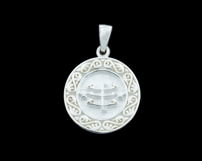 Pendentif en argent sterling « Le Jardin de Ridván », symbole de la Pierre de l'Anneau bahá’íe