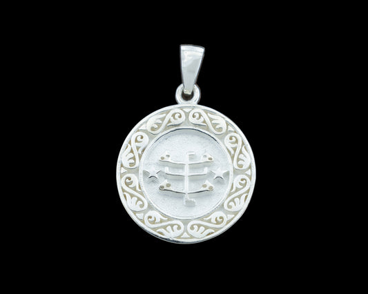 Pendentif en argent sterling « Le Jardin de Ridván », symbole de la Pierre de l'Anneau bahá’íe