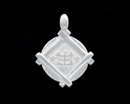 Pendentif bahaï en argent sterling avec anneau-symbole en pierre