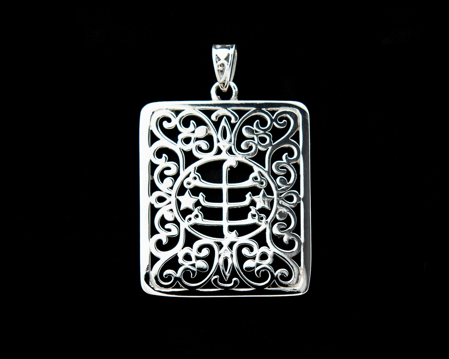 Eternal Garden Filigree Pendant, Baha’i Ringstone Symbol