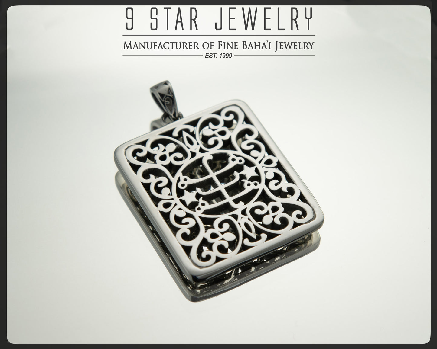 Eternal Garden Filigree Pendant, Baha’i Ringstone Symbol