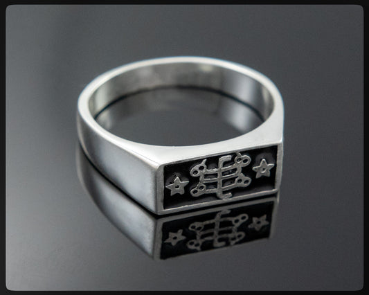 Silberner Baha'i-Ringstein-Symbolring – Größen 4 bis 13