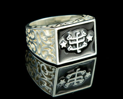 Statement Ring "Ring of Declaration" with Baha'i Ring Stone Symbol (Limited Edition): 925 Sterling Silver