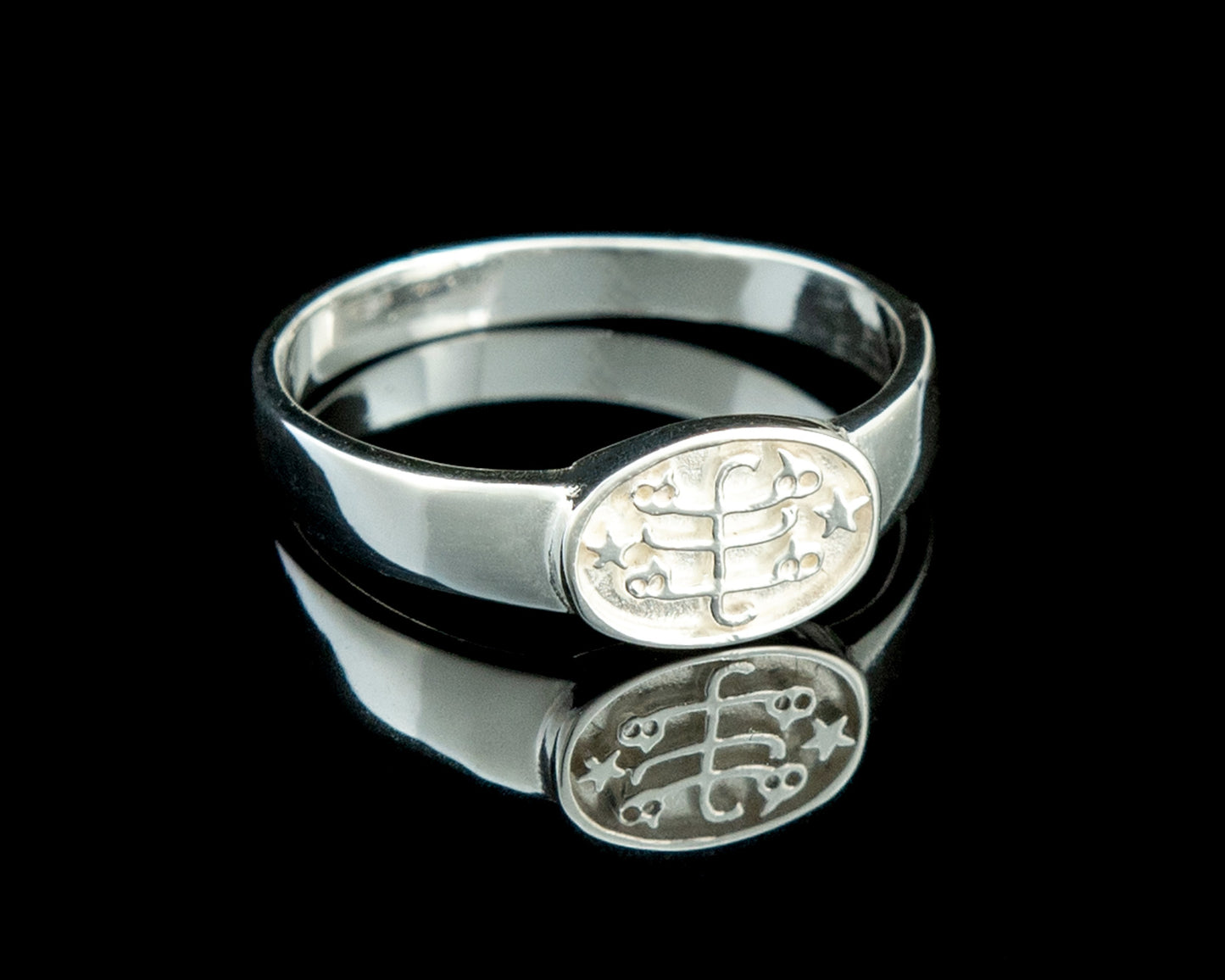 Silberner Baha'i-Ringstein-Symbolring – Größen 2 bis 11,5