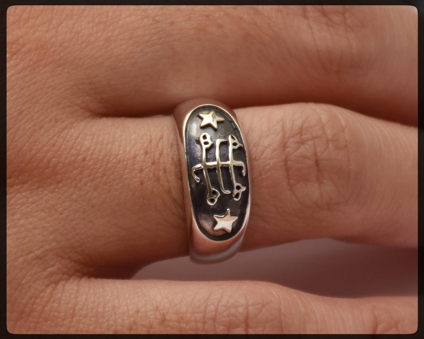 Silberner Baha'i-Ringstein-Symbolring – Größen 4 bis 13