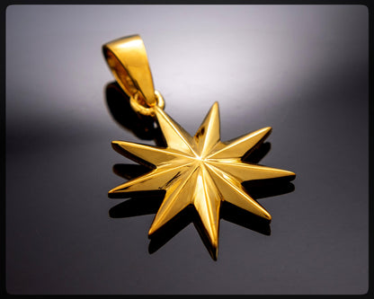Ringstone-Symbol-Anhänger aus massivem 14-karätigem Gelbgold