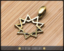 Load image into Gallery viewer, Brass Baha&#39;i 9 Star Pendant (Nickel free)