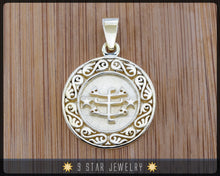 Load image into Gallery viewer, Brass &quot;The Garden of Ridván&quot; Baha&#39;i Ringstone Symbol Pendant (Nickel free)