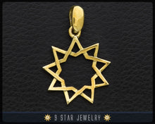 Load image into Gallery viewer, Brass Baha&#39;i 9 Star Pendant (Nickel free)