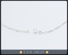 Load image into Gallery viewer, Sterling Silver 18&quot; Figaro Chain Necklace