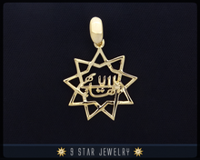 Load image into Gallery viewer, Gold Baha&#39;i 9 Star Greatest Name Pendant - (electroplate) - BPGP15