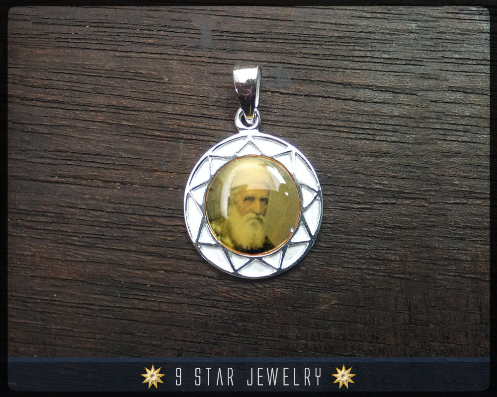 Sterling silver ‘Abdu’l-Bahá 9 star pendant - Waterproof portrait
