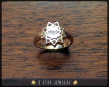Load image into Gallery viewer, Sterling Silver Baha&#39;i 9 Star, Ring Stone Symbol Ring - Sizes 3.5 to 11.5