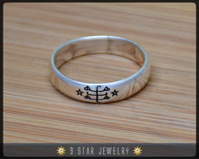 Load image into Gallery viewer, Sterling Silver Baha&#39;i Ringstone Symbol Ring - Sizes 2.5 to 10.5
