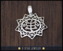 Load image into Gallery viewer, Sterling Silver 9 Star Bahai Pendant w/ Ring Stone Symbol - BPS13