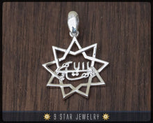 Load image into Gallery viewer, BPS15 - 925 Sterling Silver 9 Star Baha&#39;i Pendant with the Greatest Name