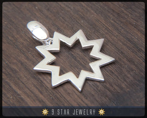 BPS21 - 925 Sterling Silver 9 Star Baha'i Pendant