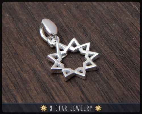 BPS3s - 925 Sterling Silver 9 Star Baha'i Pendant