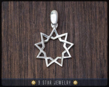 Load image into Gallery viewer, BPS3 - 925 Sterling Silver 9 Star Baha&#39;i Pendant