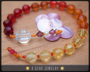 Baha'i Prayer Beads (Alláh-u-Abhá)with mother of pearl "Tropical Sunset" - BPBA31