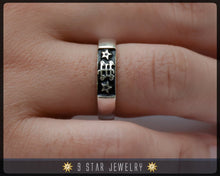 Load image into Gallery viewer, Silver Baha&#39;i Ring Stone Symbol Ring - Sizes 3 to 10