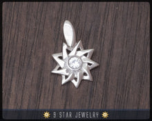 Load image into Gallery viewer, Sterling Silver 9 Star Baha&#39;i Pendant with White Sapphire - BPS19