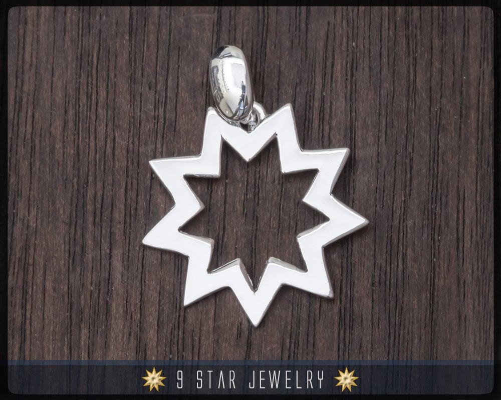 925 Sterling Silver 9 Star Baha'i Pendant
