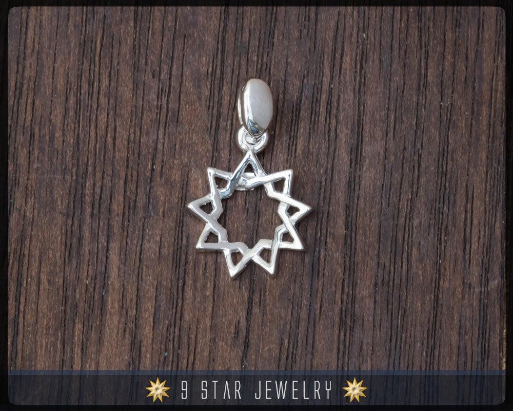 9 Star Baha'i Pendant (Small): 925 Sterling Silver