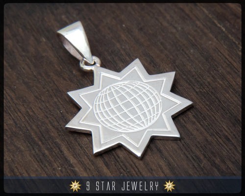 BPS5 - 925 Sterling Silver 9 Star Baha'i Pendant (Baha'i World Congress, New York 1992)