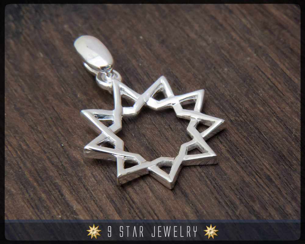BPS3 - 925 Sterling Silver 9 Star Baha'i Pendant