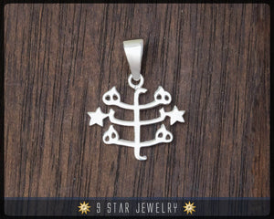 BPS7 - 925 Sterling Silver Baha'i Ring Stone Symbol Pendant